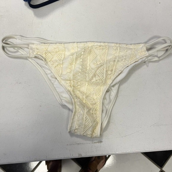 XHILARATION Bikini Large NWOT Blue Tribal Crochet Strappy - Picture 3 of 7